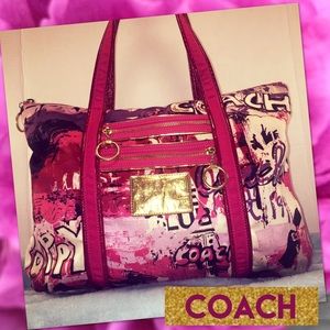 COACH Rare Fuschia/Pink Graffiti Tote
